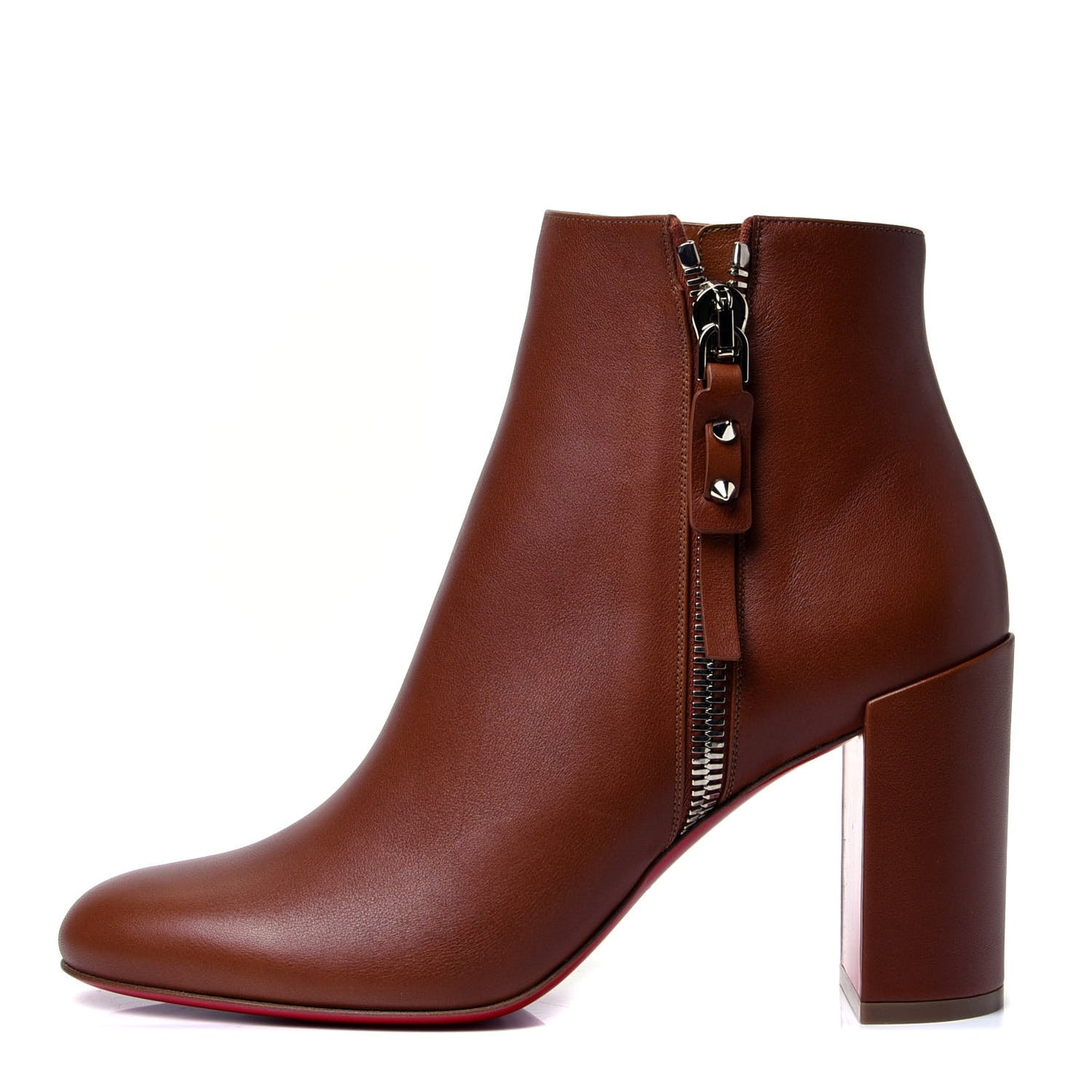 Calfskin Ziptotal 85 Ankle Boots 38.5 Cuoio