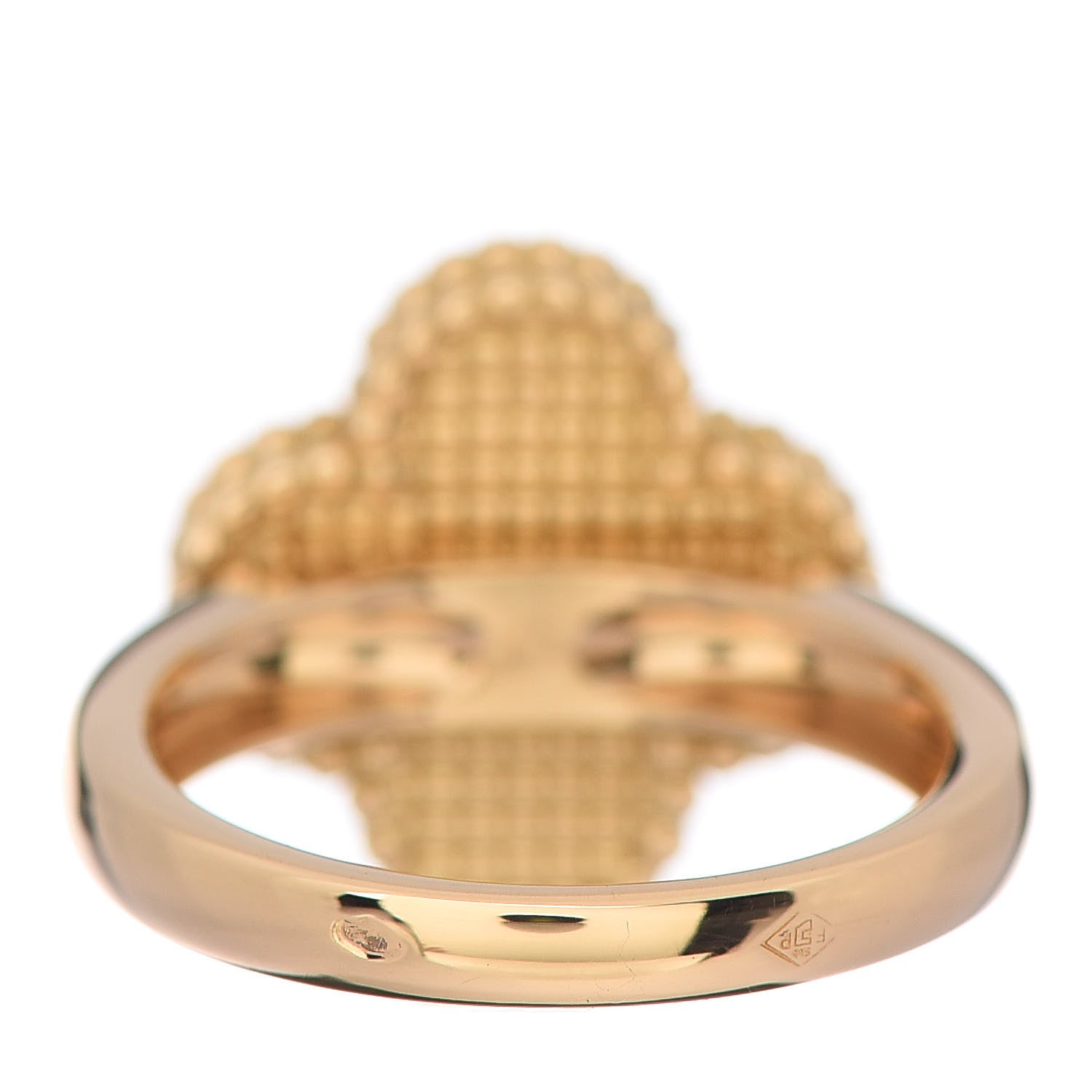 Van Cleef & Arpels 18K Yellow Gold Black Onyx Diamond Vintage Alhambra Ring 49 5 4 of 6