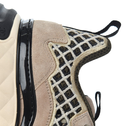 Chanel Suede Calfskin Embroidered CC Sneakers 41 Beige Black 14 of 17