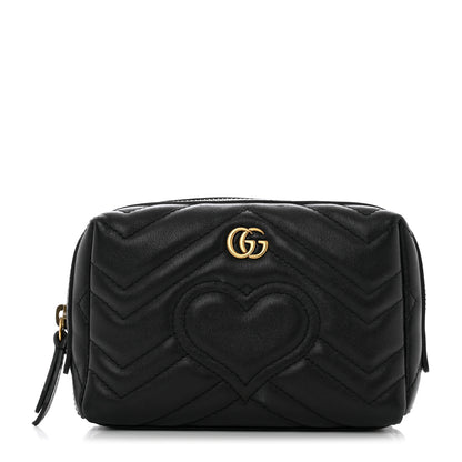 Gucci Calfskin Matelasse GG Marmont Cosmetic Case Black 1 of 7