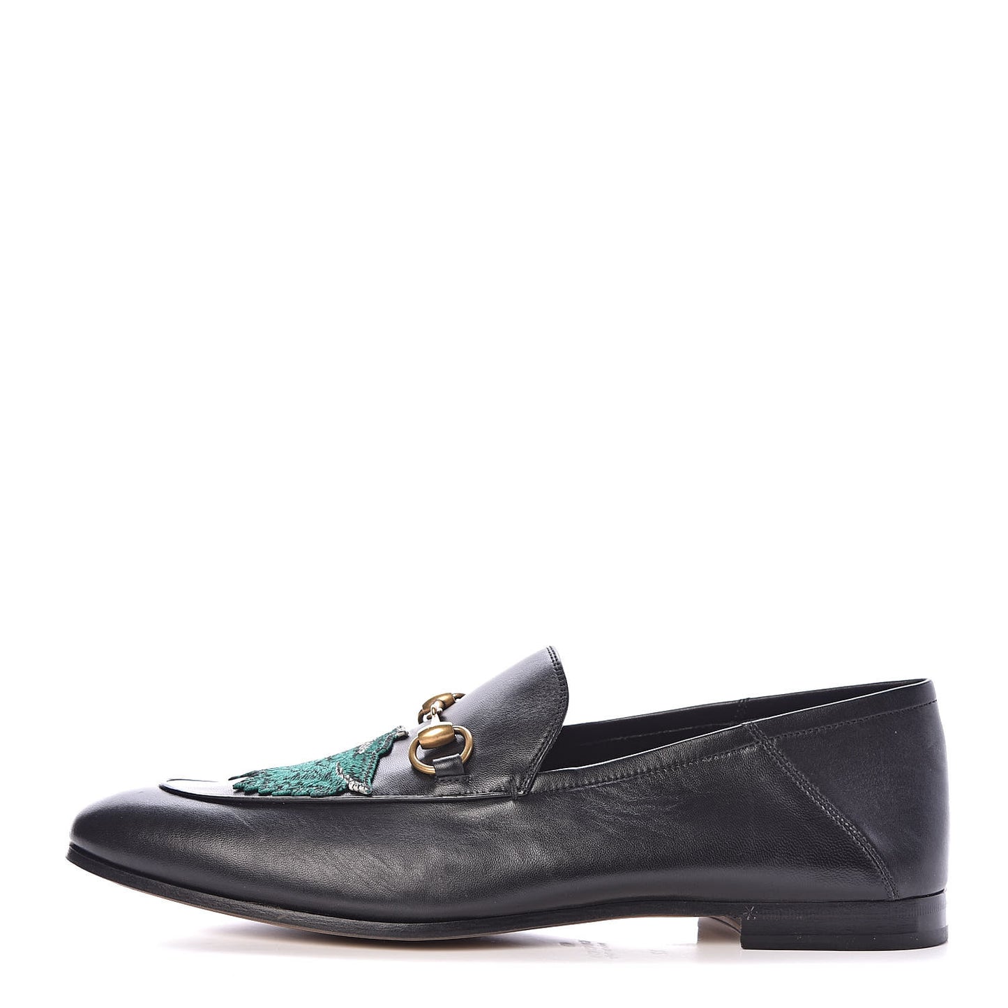 Lambskin Wolf Embroidered Mens Brixton Horsebit Loafers 12 Black