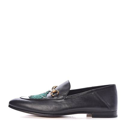 Gucci Lambskin Wolf Embroidered Mens Brixton Horsebit Loafers 12 Black 1 of 8