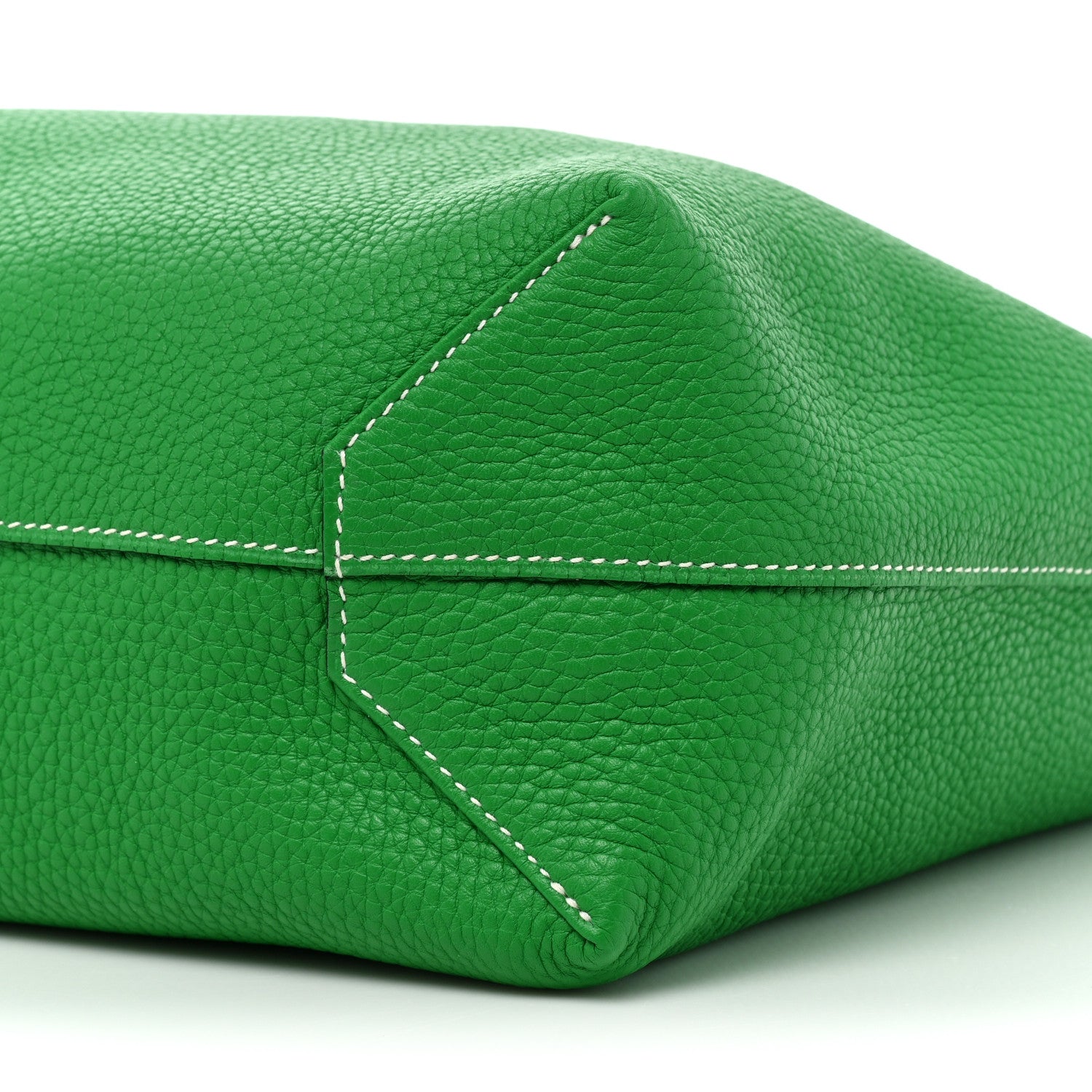 Hermes Taurillon Clemence Double Sens 45 Reversible Tote Vert De Gris Bamboo 10 of 11