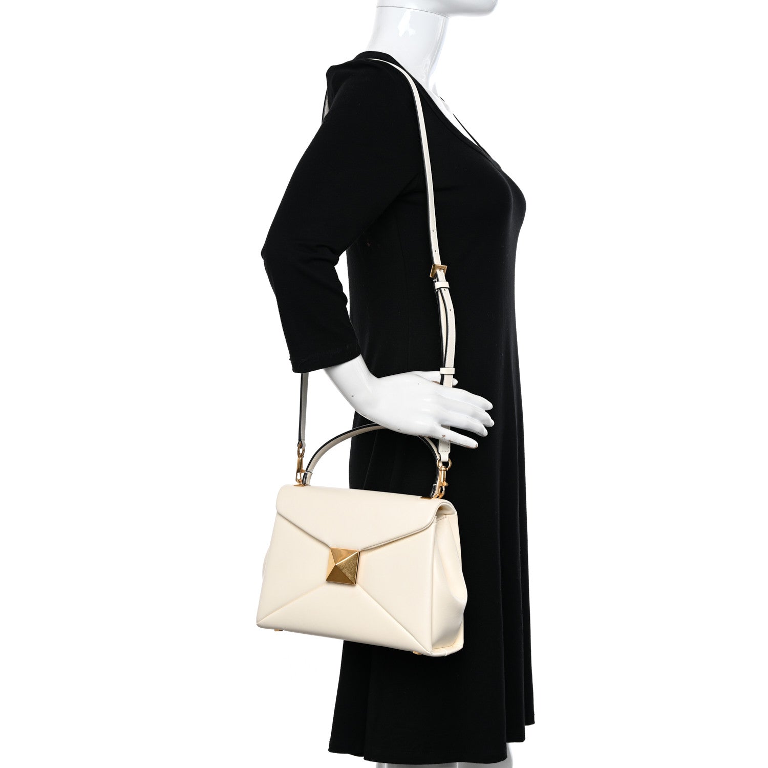 Valentino Garavani Nappa Small One Stud Top Handle Bag Ivory 2 of 10
