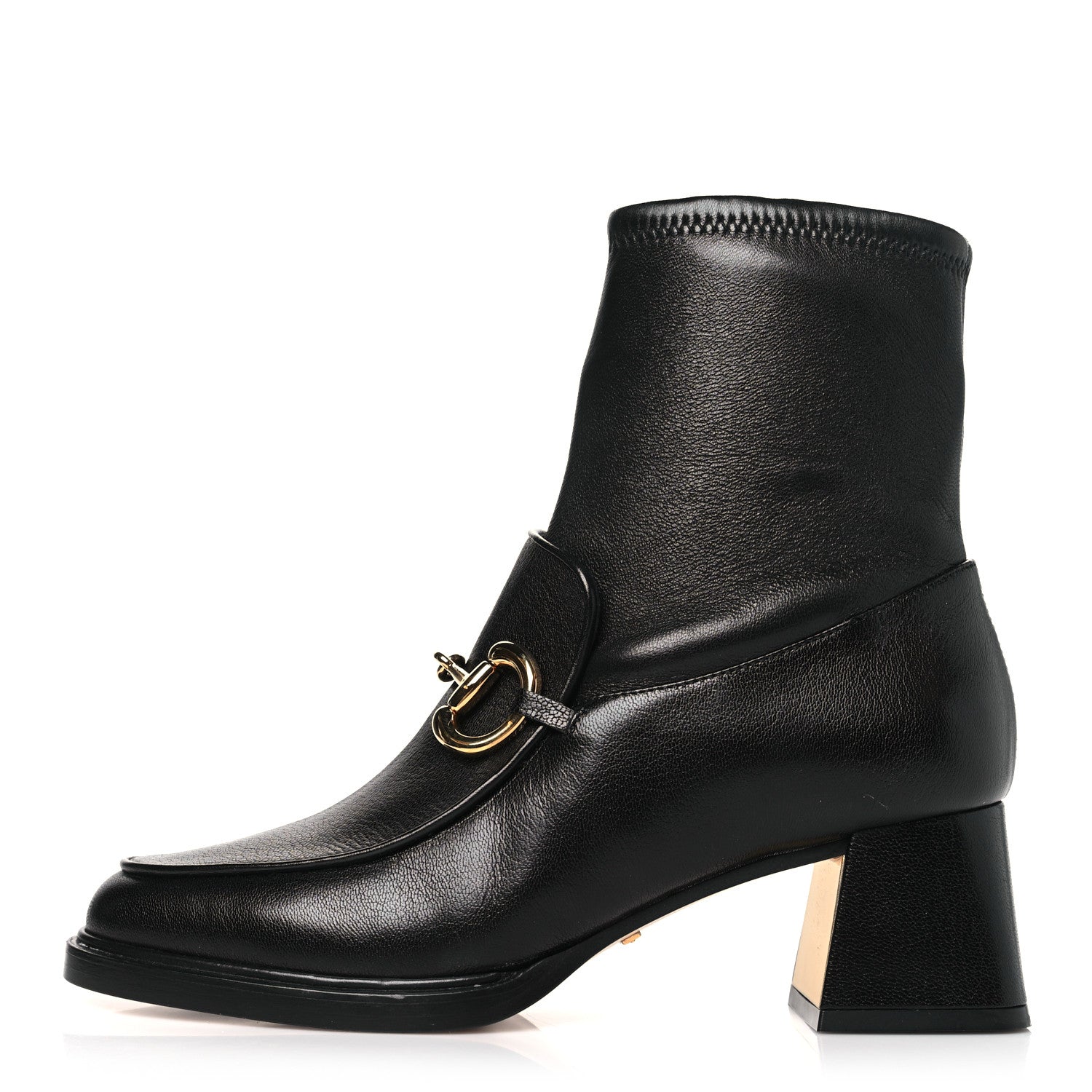 Gucci Quentin Nappa Stretch Granada Kid Horsebit 55mm Ankle Boots 38 Black 1 of 10