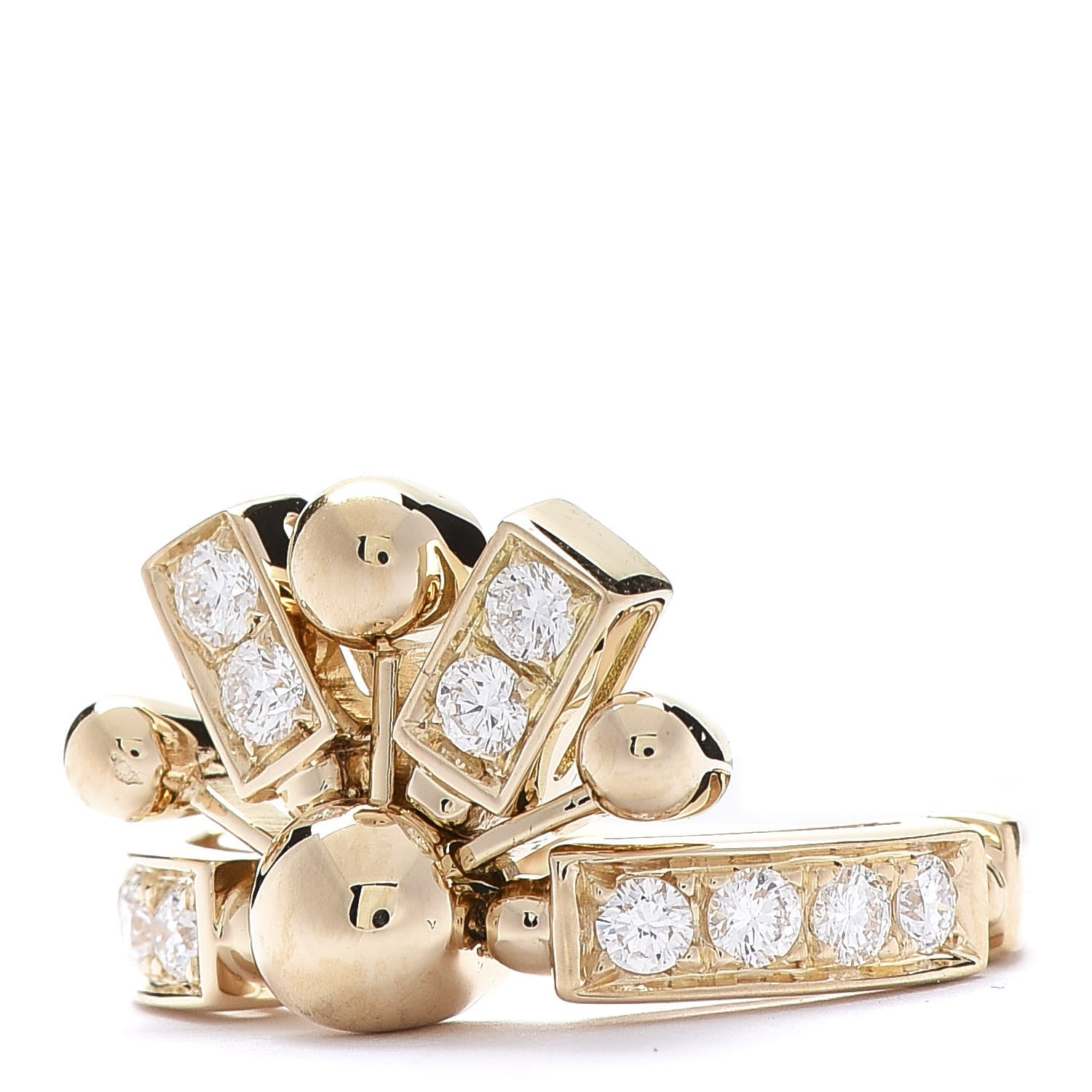 Bulgari 18K Yellow Gold Diamond Astrale Fireworks Ring 49 4.75 4 of 6