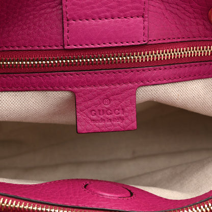 Gucci Pebbled Calfskin Medium Bamboo Shopper Tote Bright Bougainvillea 7 of 12