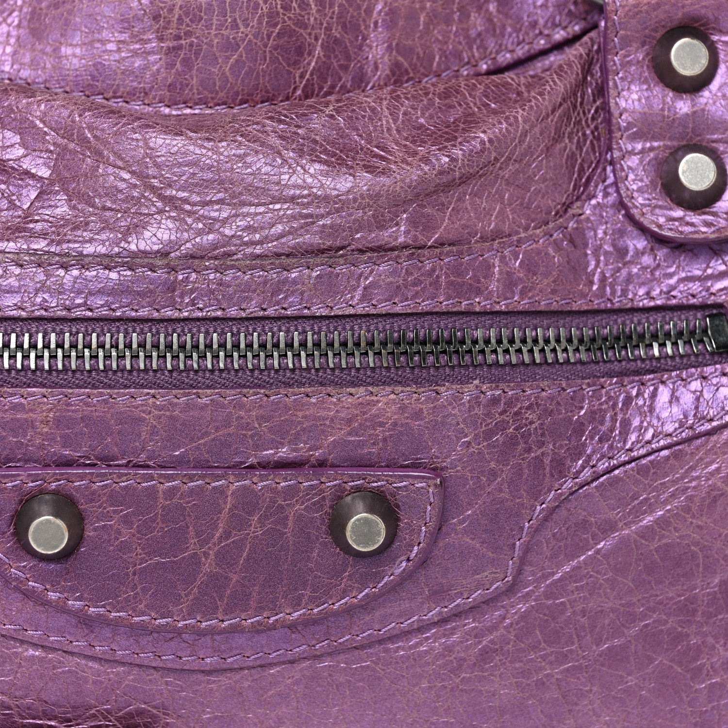 Balenciaga Agneau Classic Hardware City Metallic Purple 8 of 18