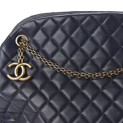 Chanel Lambskin Quilted Large Just Mademoiselle Bowling Bag Navy 10 of 10