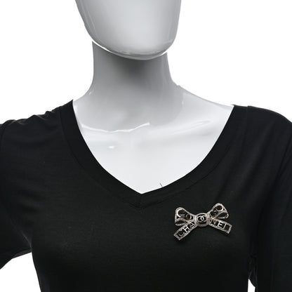 Chanel Metal Crystal Bow-tiful CC Brooch Gold 2 of 4