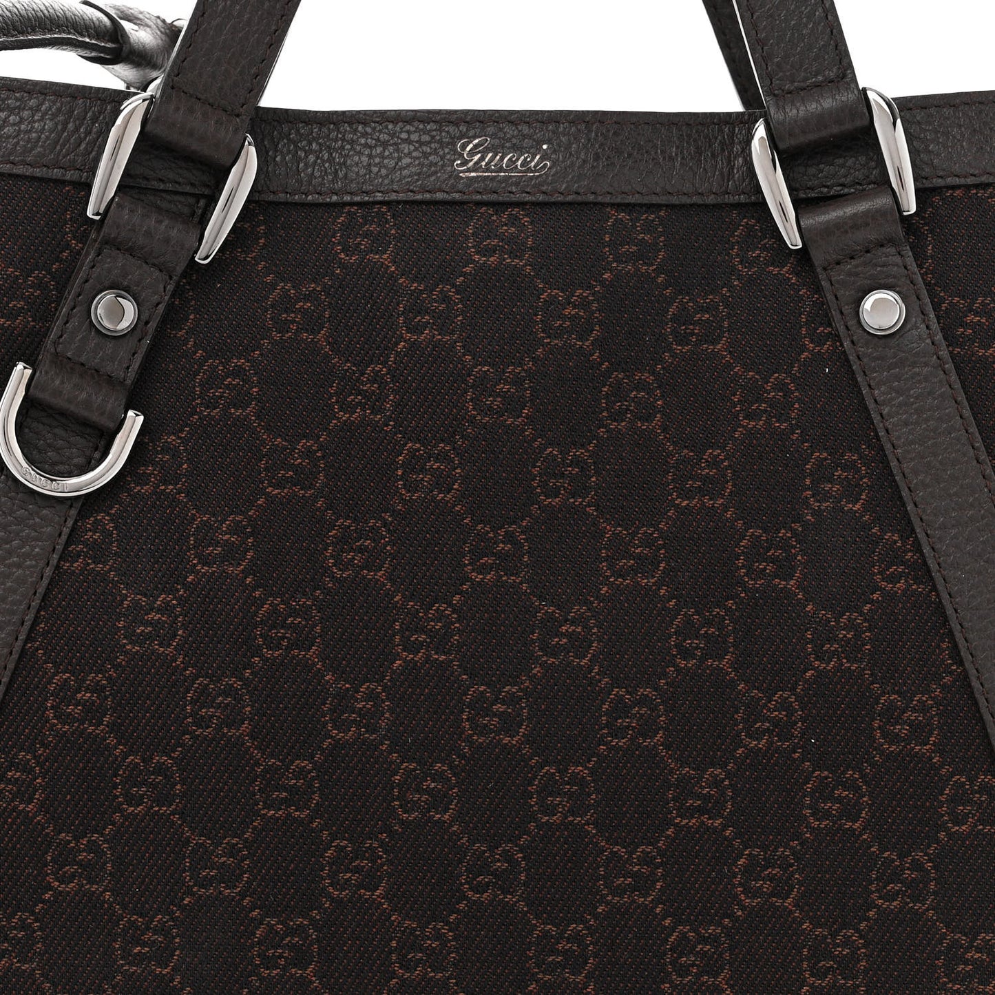 Monogram Medium Abbey Convertible Tote Dark Brown