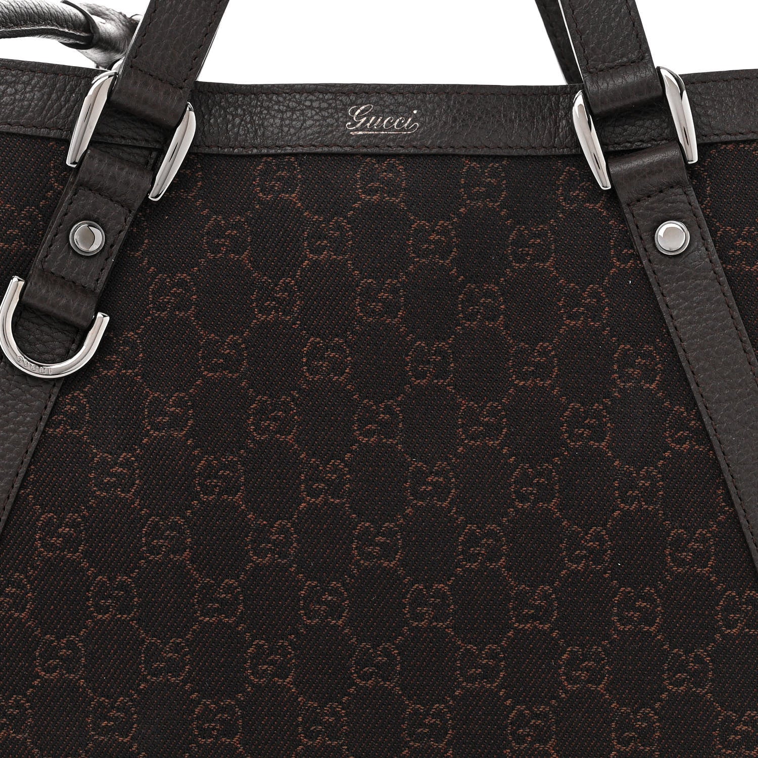 Gucci Monogram Medium Abbey Convertible Tote Dark Brown 8 of 14