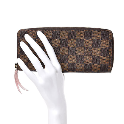 Louis Vuitton Damier Ebene Clemence Wallet Rose Ballerine 2 of 9