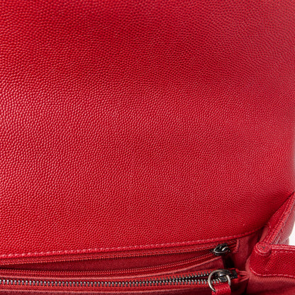 Chanel Caviar Quilted Small Coco Handle Flap Red 14 of 14