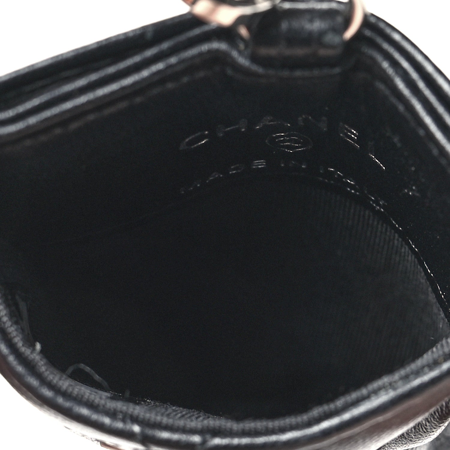 Chanel Lambskin Quilted Lanyard Card Holder On Chain Black 4 of 7