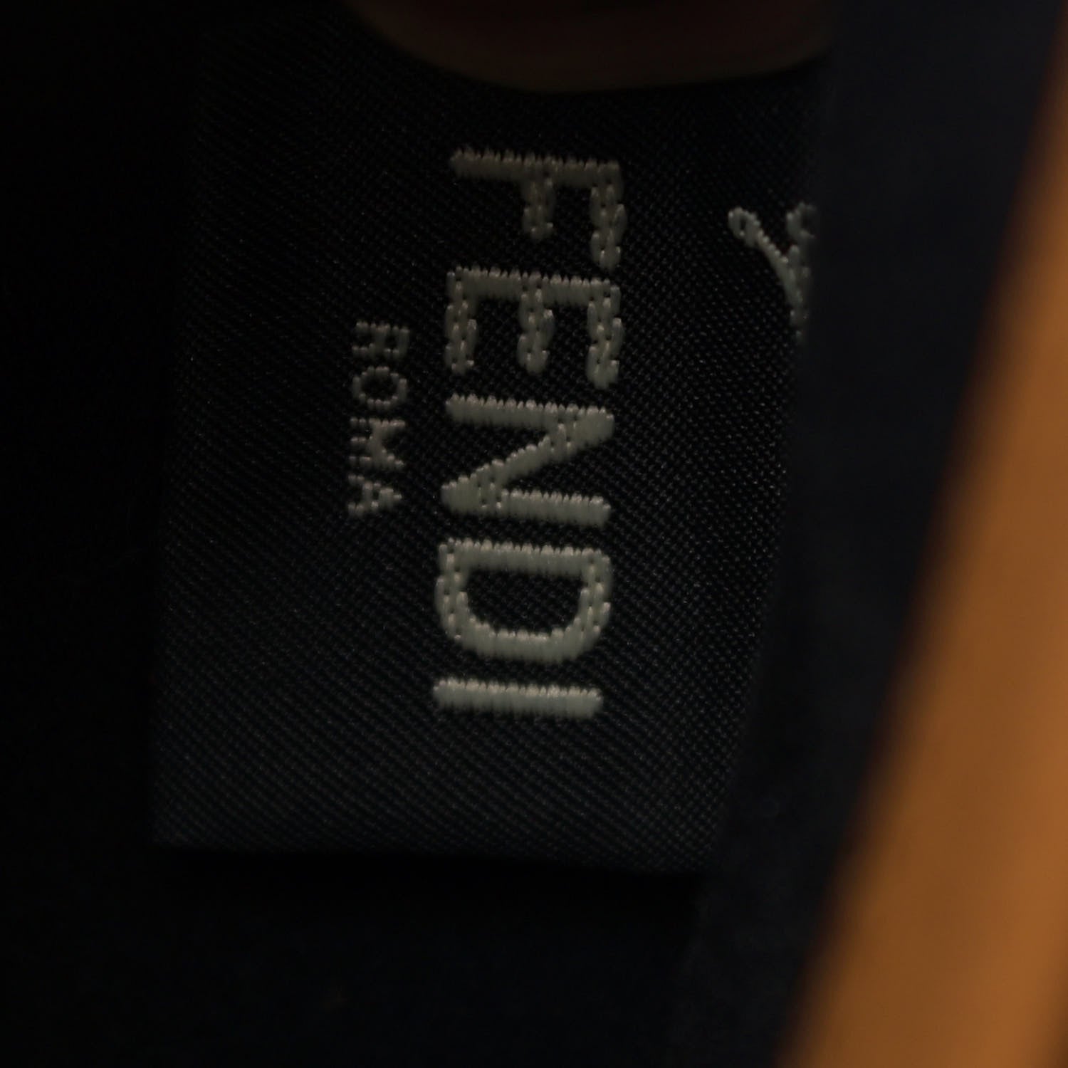 Fendi Glazed Fabric Vitello Century FF 1974 Stamp Patch Medium Peekaboo Defender Cover Mogano Panna Caramello 5 of 11