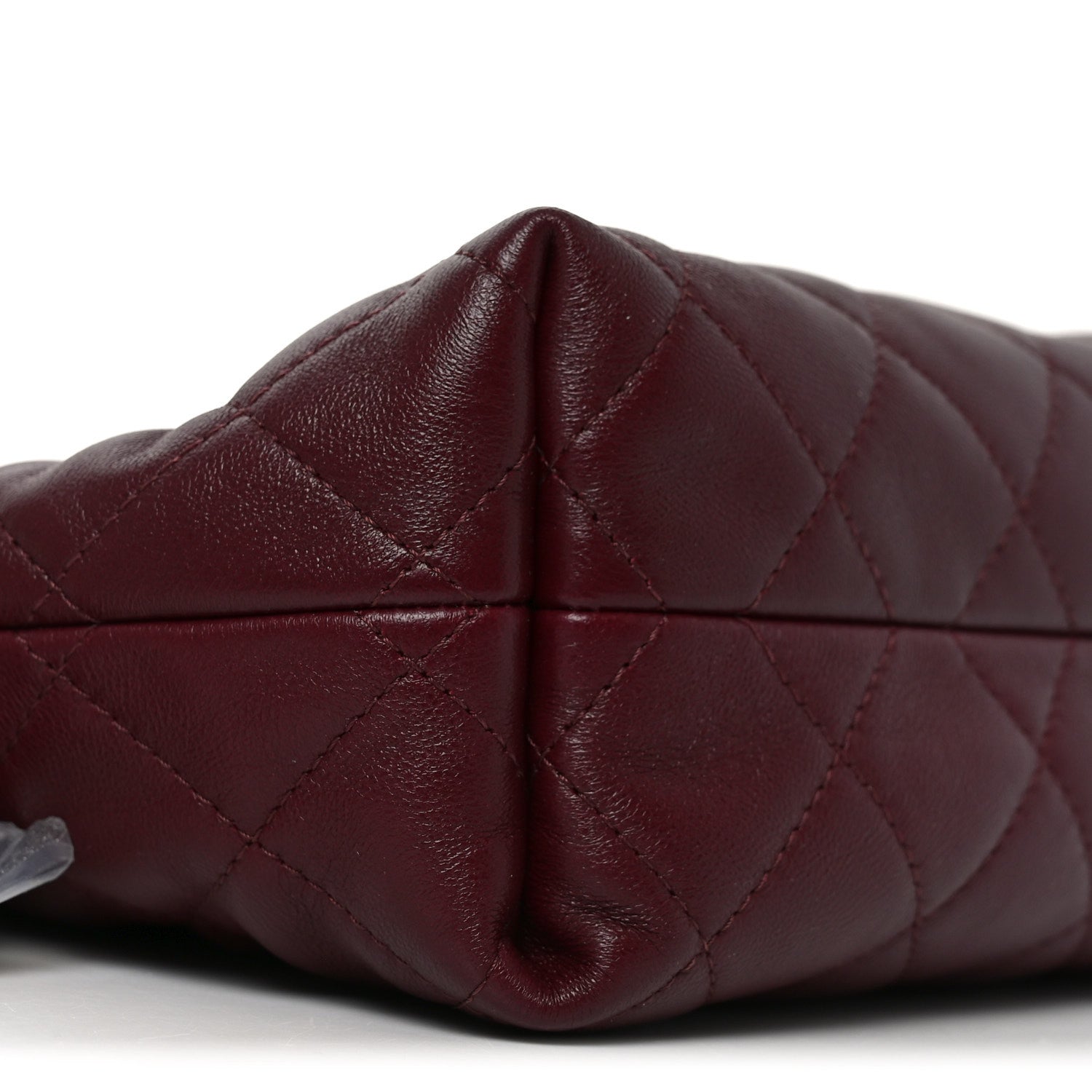 Chanel Lambskin Quilted Drawstring Clutch With Strap Dark Burgundy 8 of 9