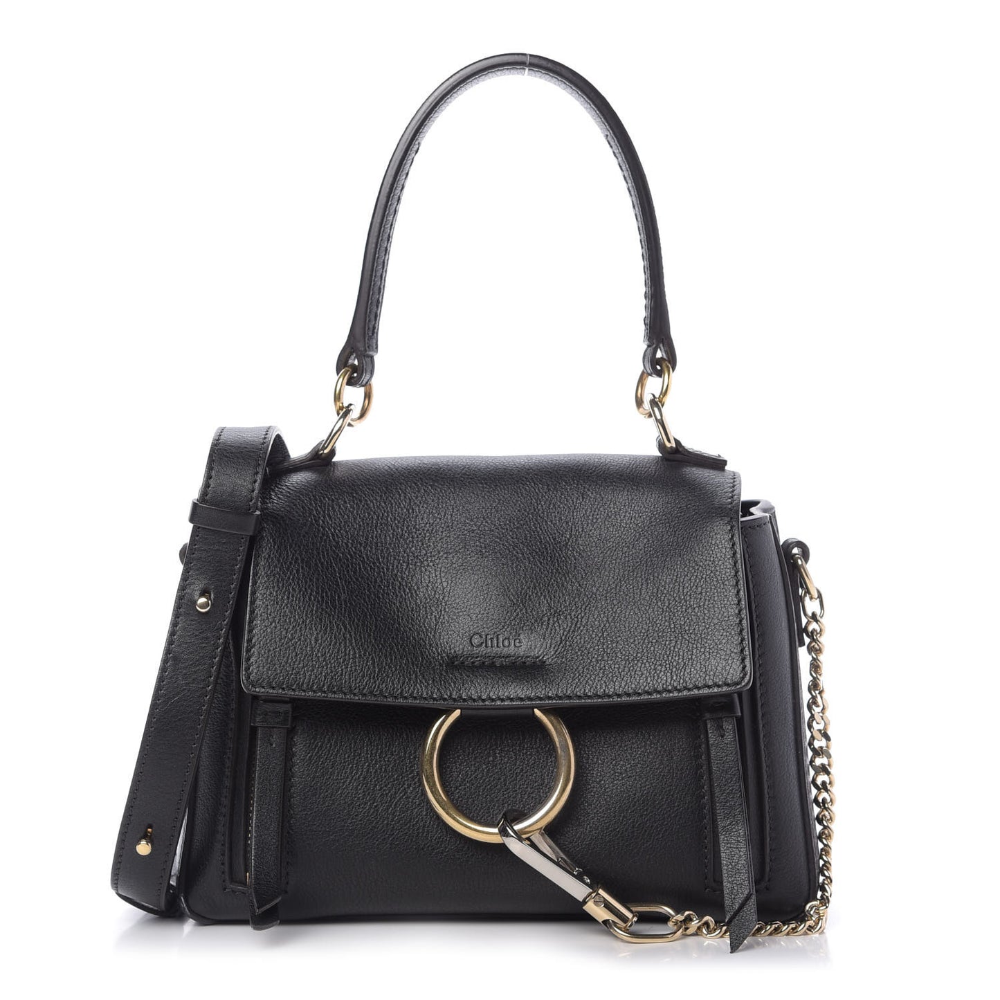 Calfskin Small Faye Day Shoulder Bag Black