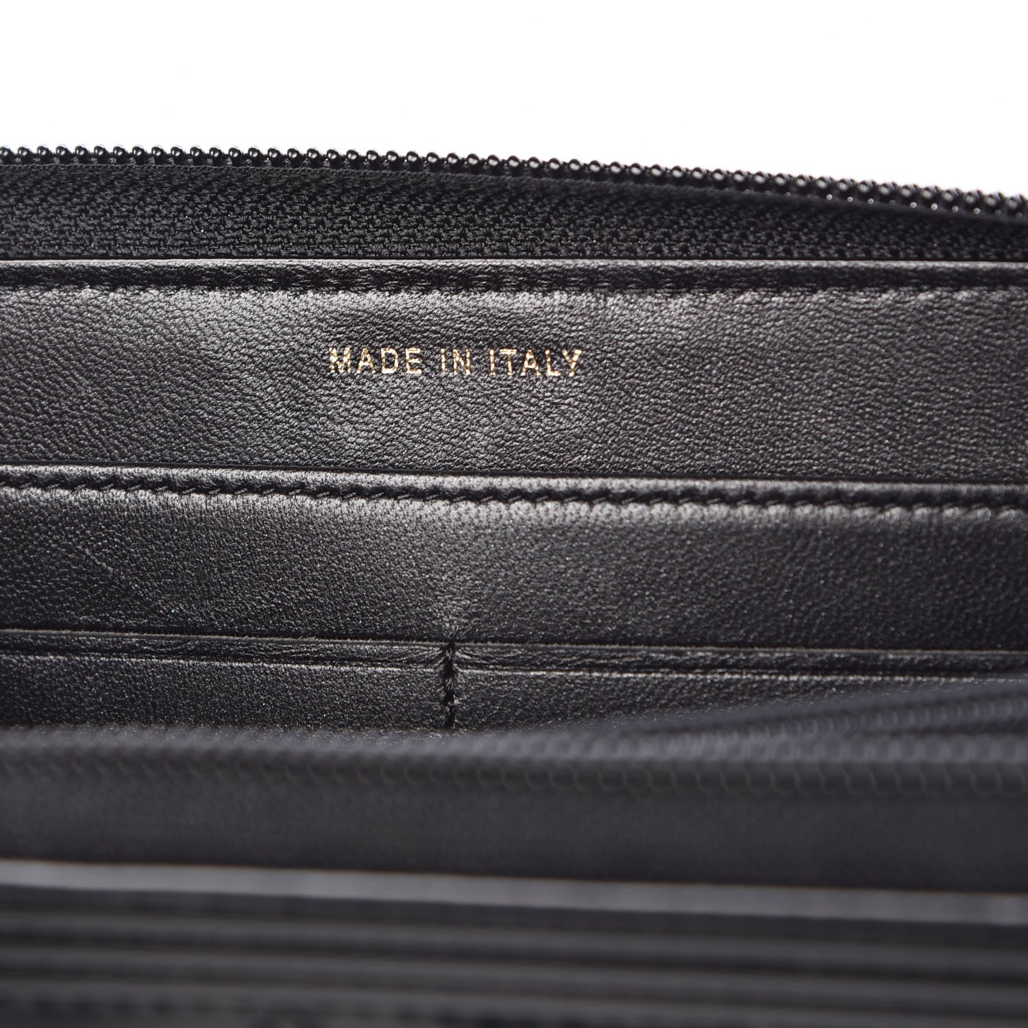 Chanel Glazed Calfskin Boy Zip Around Wallet Black 7 of 9