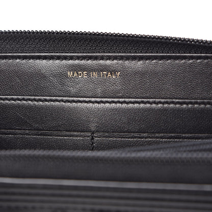 Chanel Glazed Calfskin Boy Zip Around Wallet Black 7 of 9
