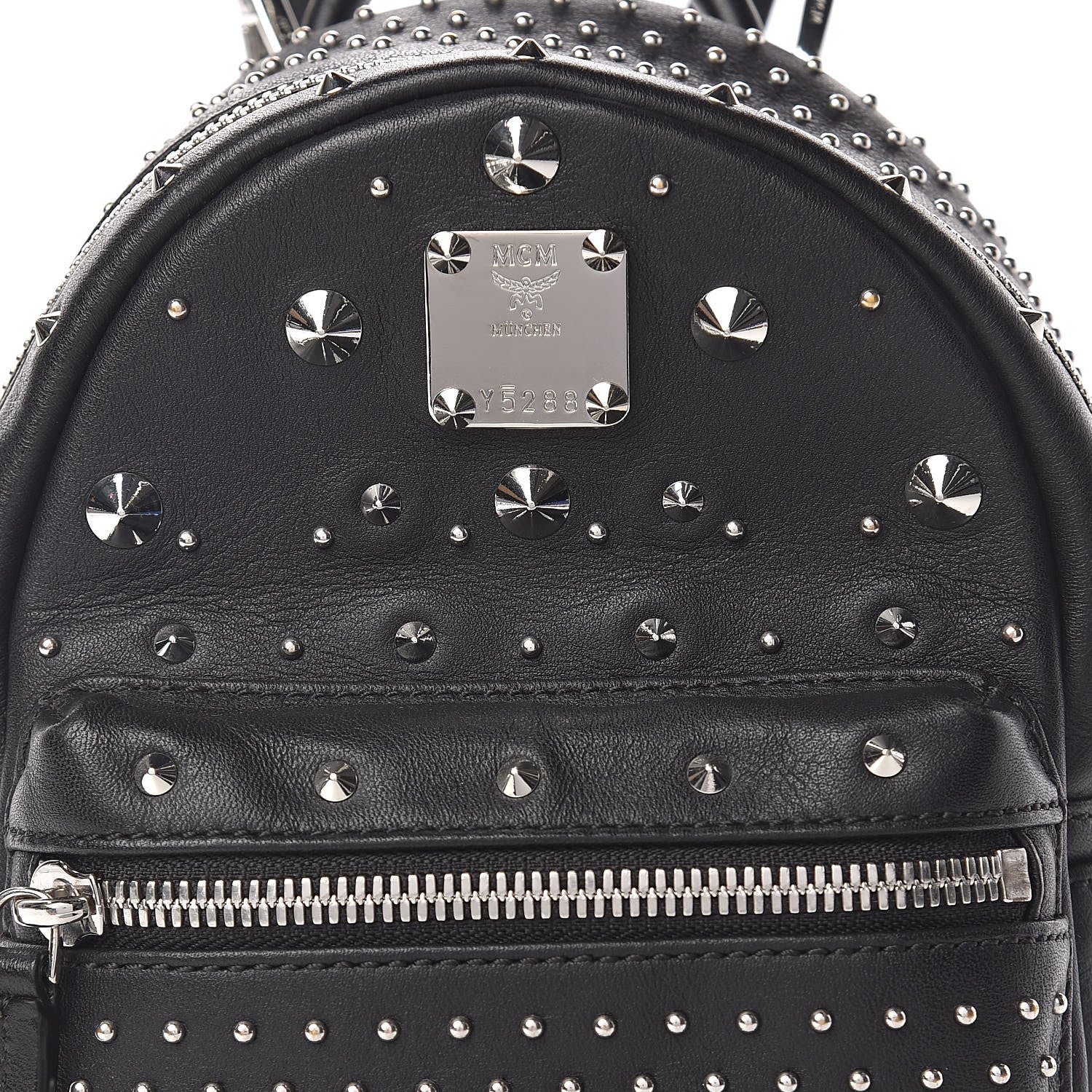 MCM Calfskin Stud X-Mini Stark Bebe Boo Backpack Black 7 of 10