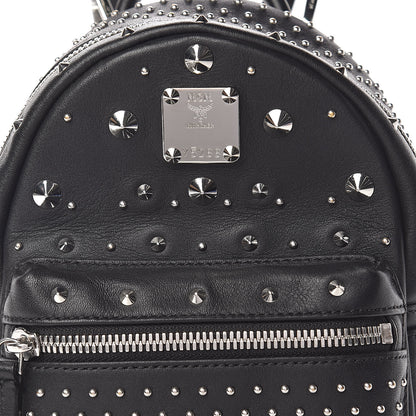 MCM Calfskin Stud X-Mini Stark Bebe Boo Backpack Black 7 of 10