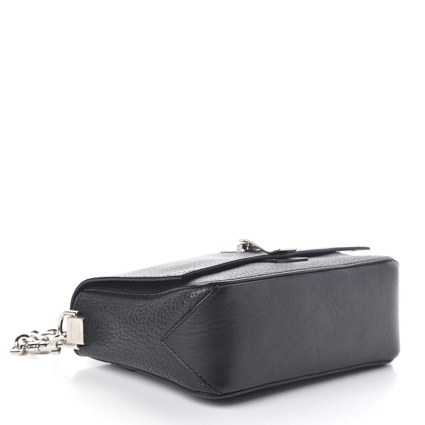 Pebbled Calfskin Extra Small Courier Black