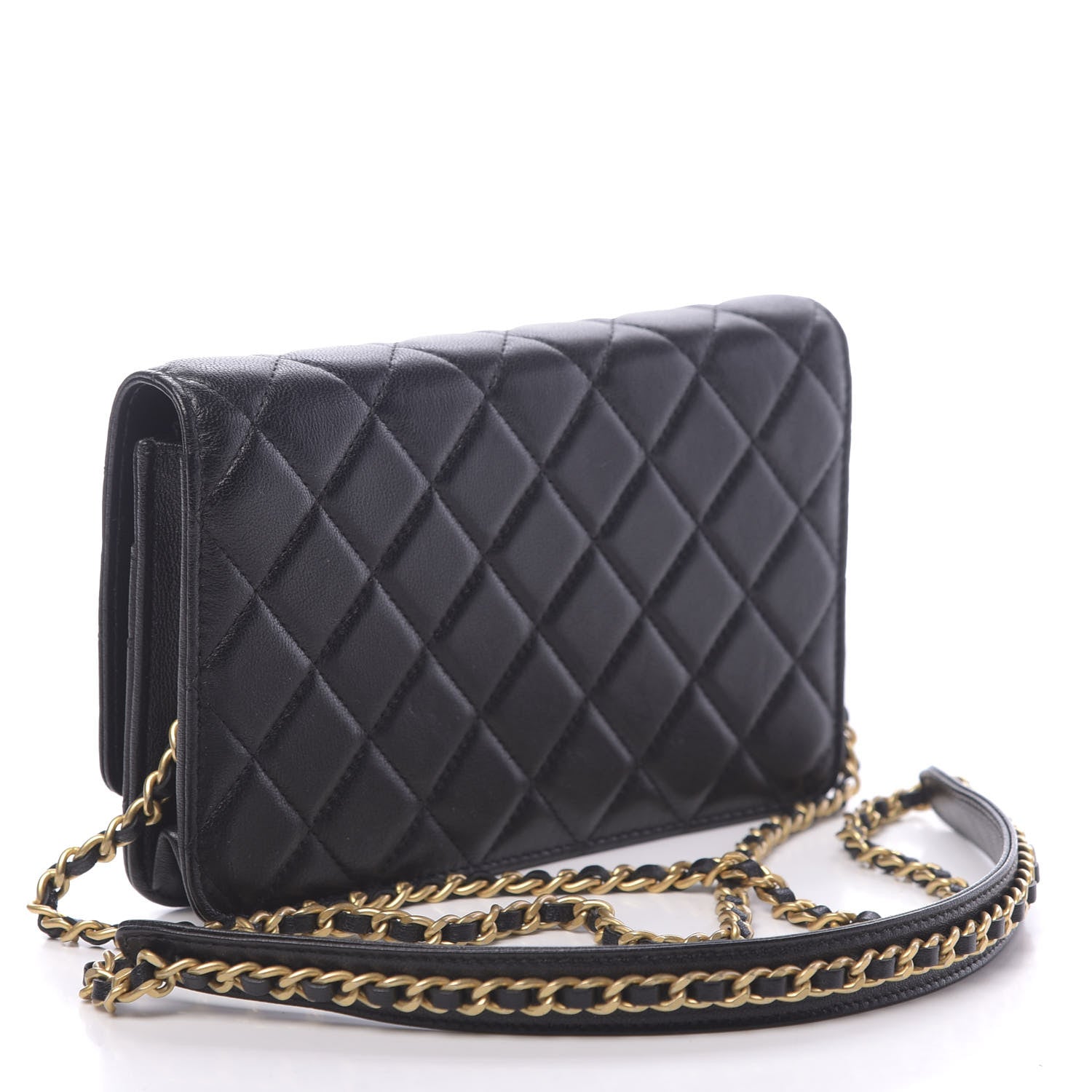 Chanel Lambskin Quilted Infinity Wallet On Chain WOC Black 3 of 12