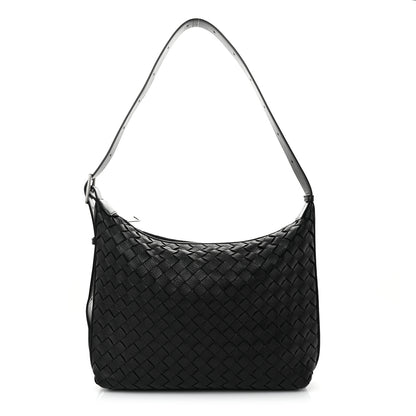Bottega Veneta Deerskin Intrecciato Small Traveler Hobo Black 1 of 11