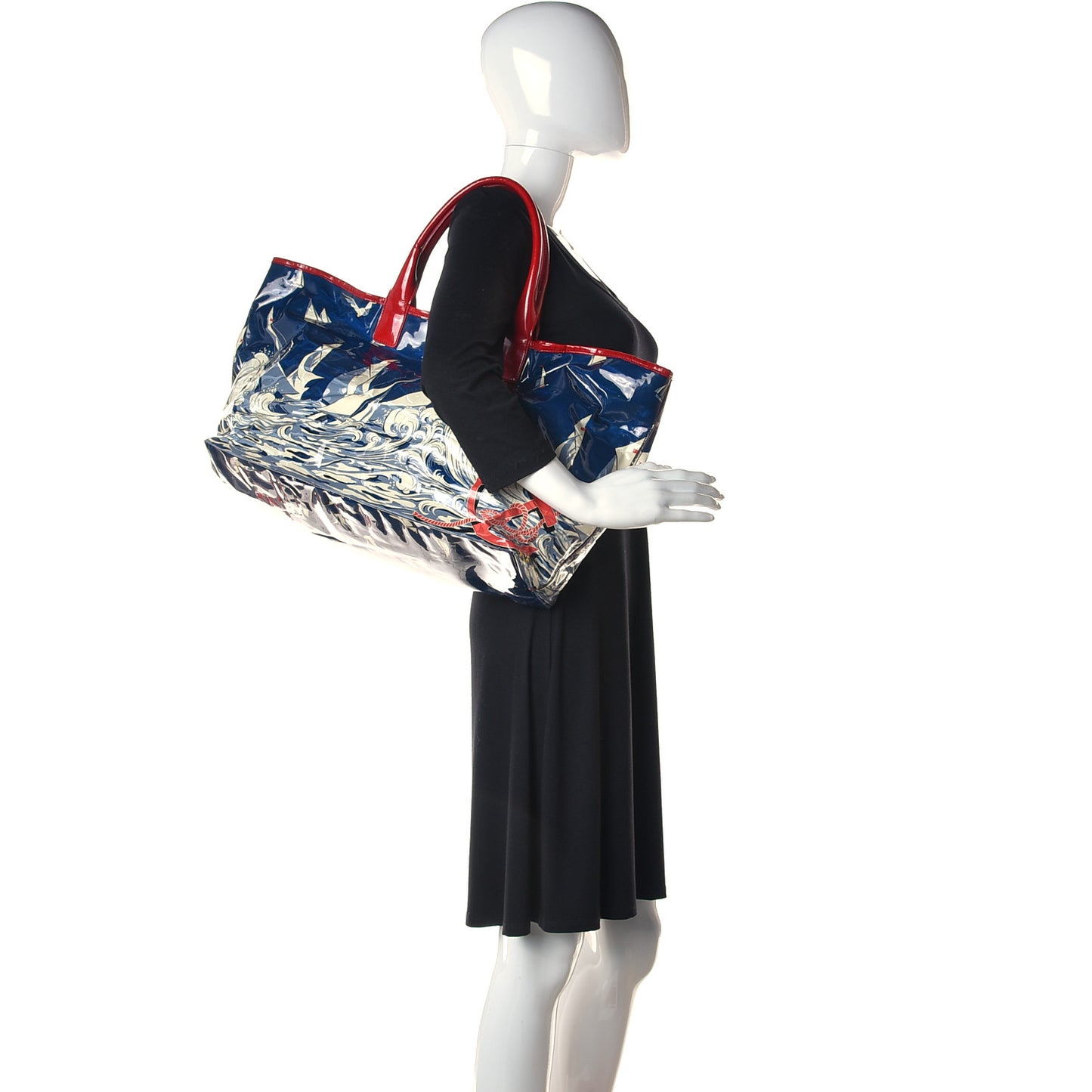 PVC Sailboat Tote Blue Red White