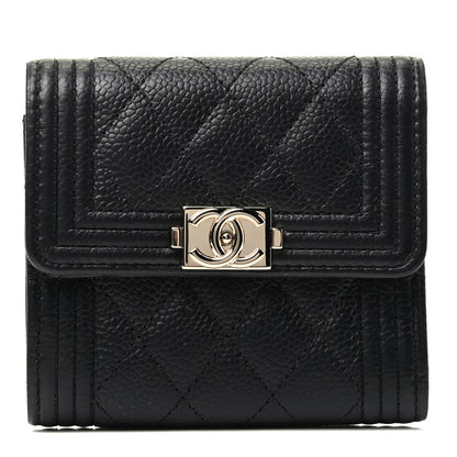 Chanel Caviar Quilted Compact Boy Wallet Black 1 of 3