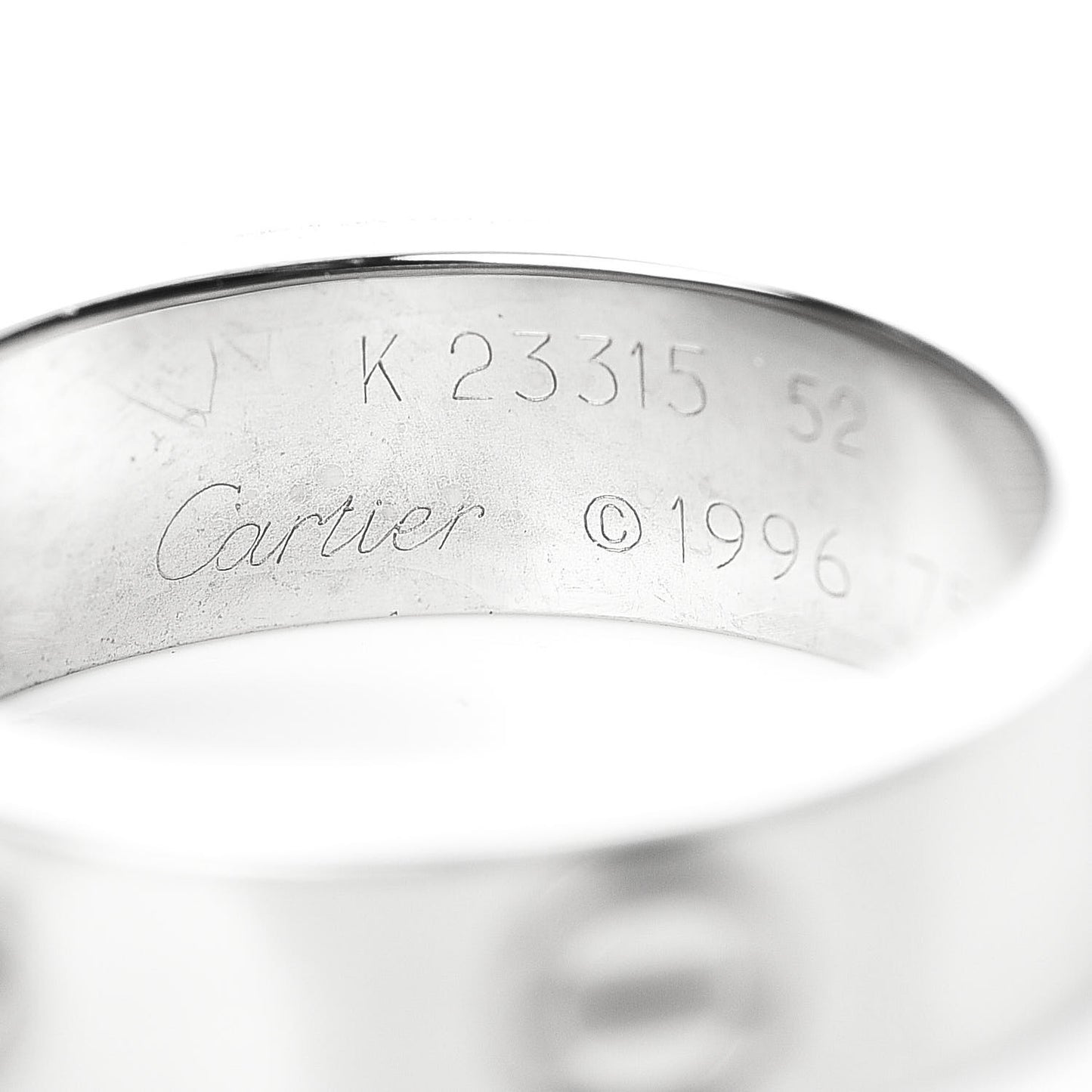 18K White Gold 5.5mm LOVE Ring 52 6