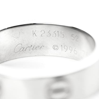 Cartier 18K White Gold 5.5mm LOVE Ring 52 6 5 of 5