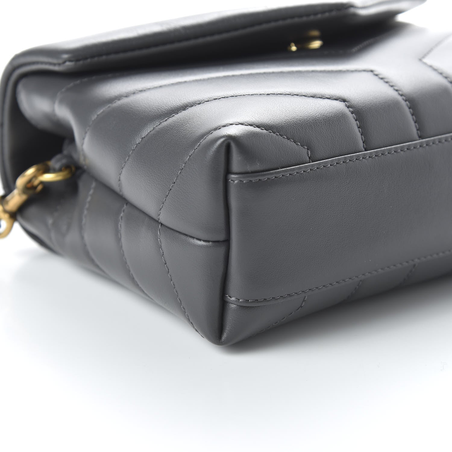 Saint Laurent Calfskin Y Quilted Monogram Toy Loulou Crossbody Bag Storm 6 of 10