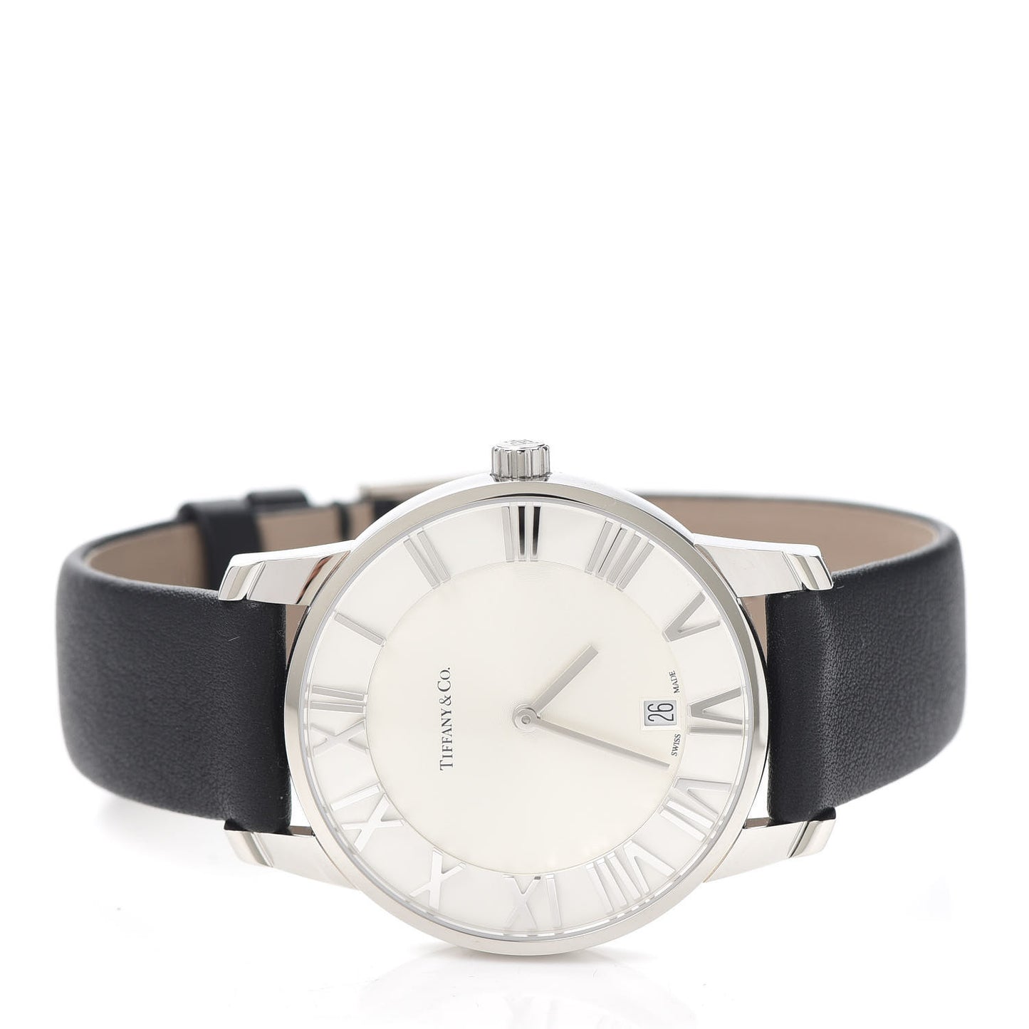 Stainless Steel Calfskin 37mm Atlas 2-Hand Quartz Watch