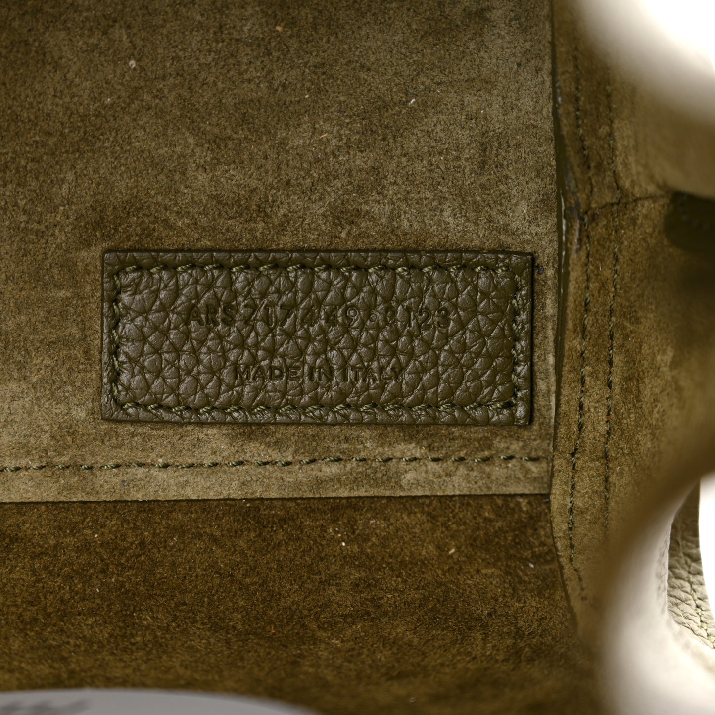 Grained Calfskin Nano Supple Sac De Jour Green