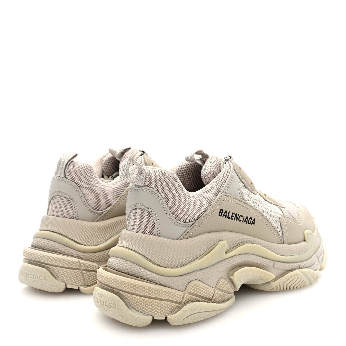 Fabric Mesh Womens Triple S Sneakers 38 Beige