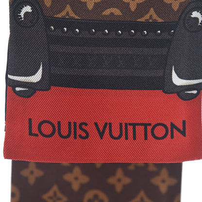 Louis Vuitton Silk Monogram Jaguar Animalle Bandeau Scarf Marron 3 of 5