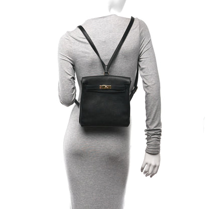 Hermes Taurillon Clemence Kelly Ado Backpack Black 2 of 10