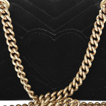Gucci Velvet Matelasse Mini GG Marmont Shoulder Bag Black 8 of 8