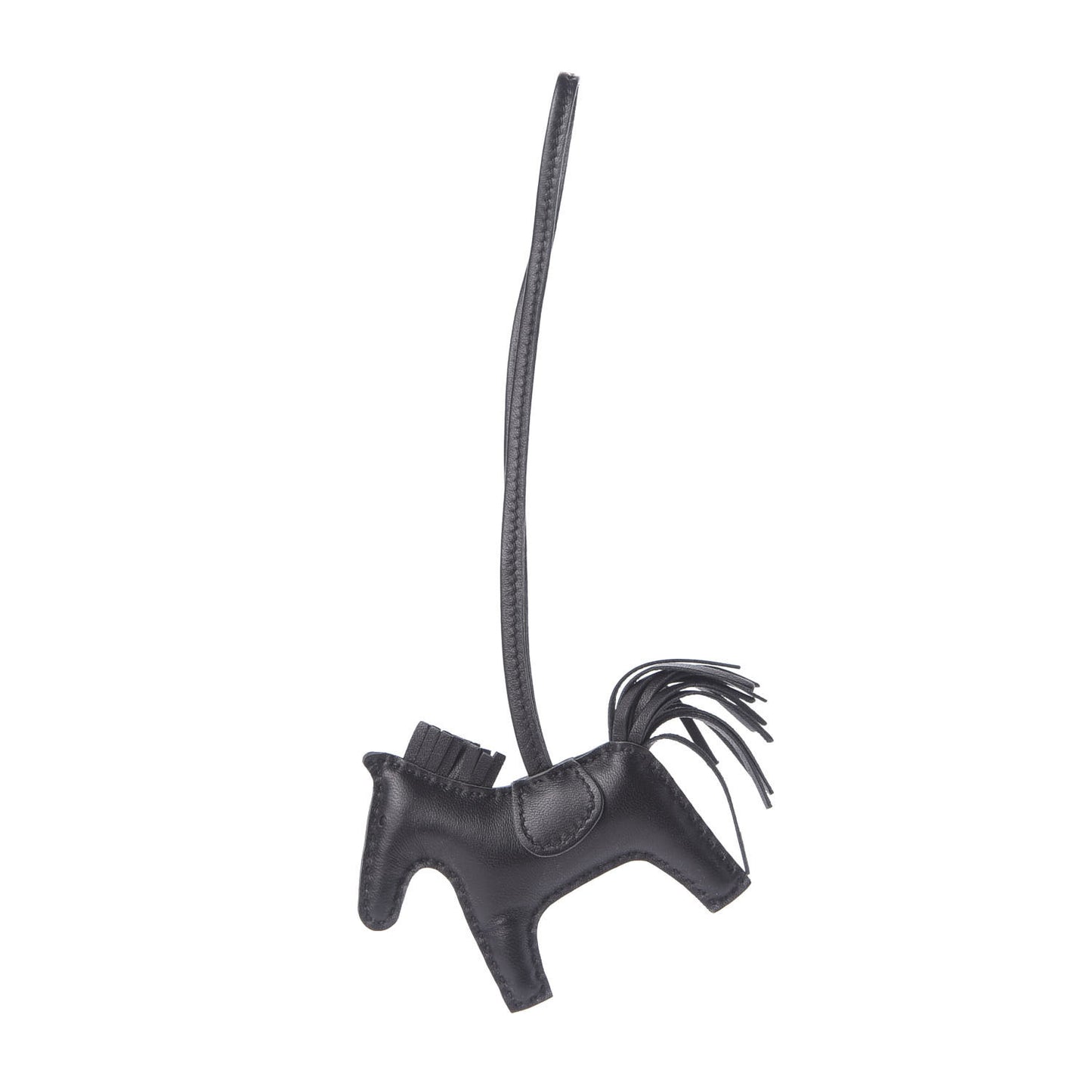 Milo Lambskin Grigri Rodeo Horse Bag Charm PM So Black