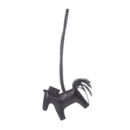 Hermes Milo Lambskin Grigri Rodeo Horse Bag Charm PM So Black 3 of 6