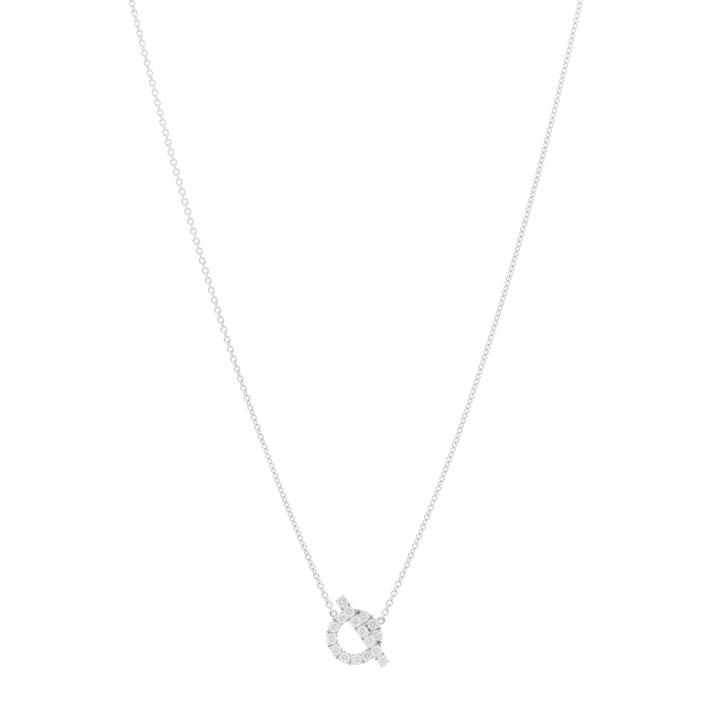 18K White Gold Diamond Finesse Pendant Necklace