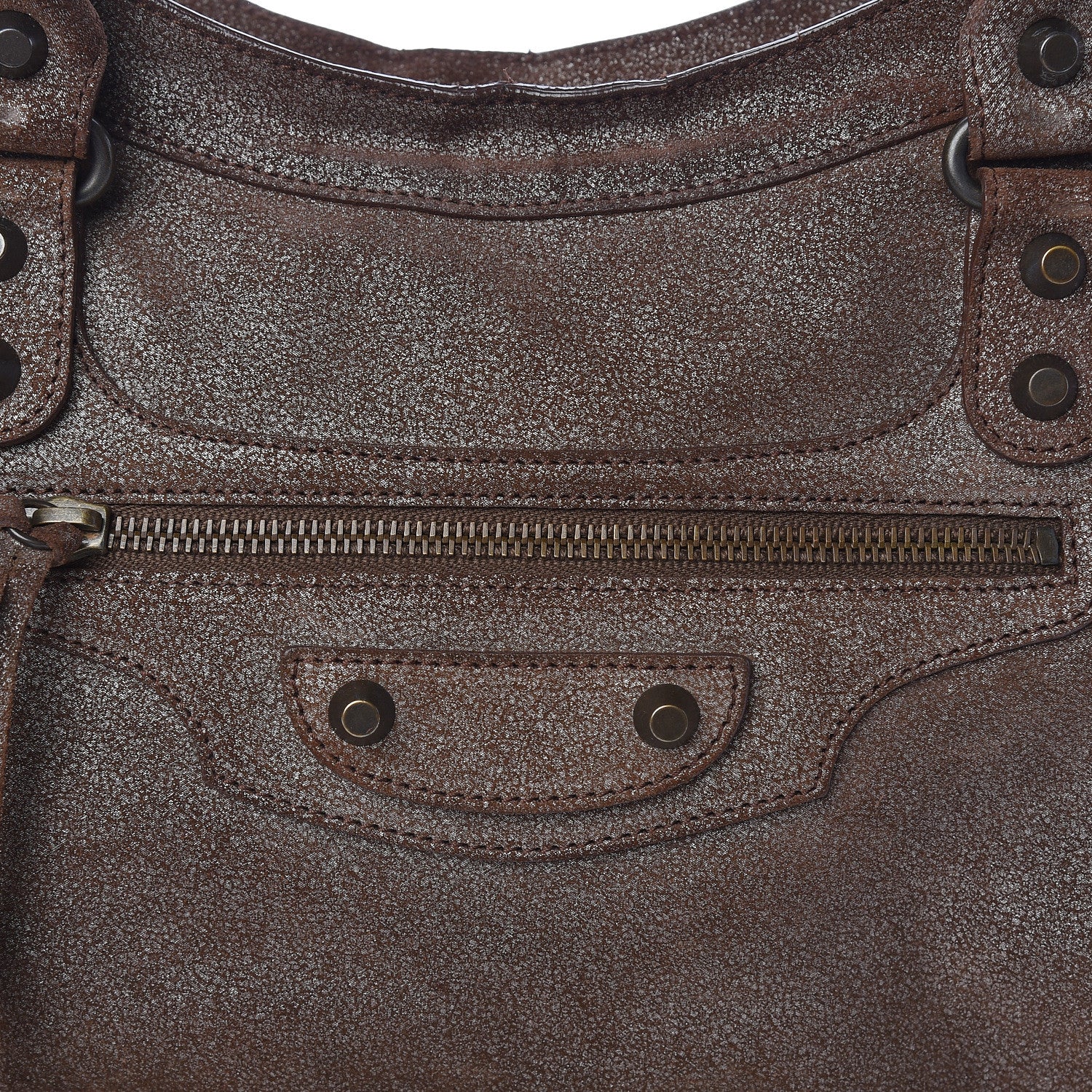 Balenciaga Metallic Craquele Calfskin Classic Hardware City Bronze 9 of 13