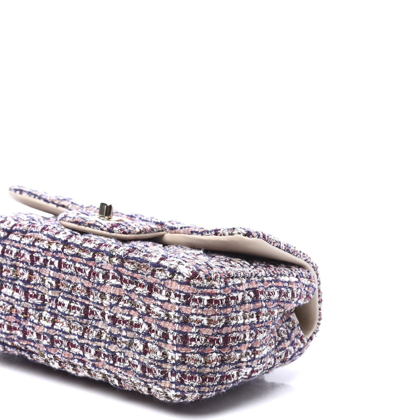 Tweed Quilted Mini Rectangular Flap Pink