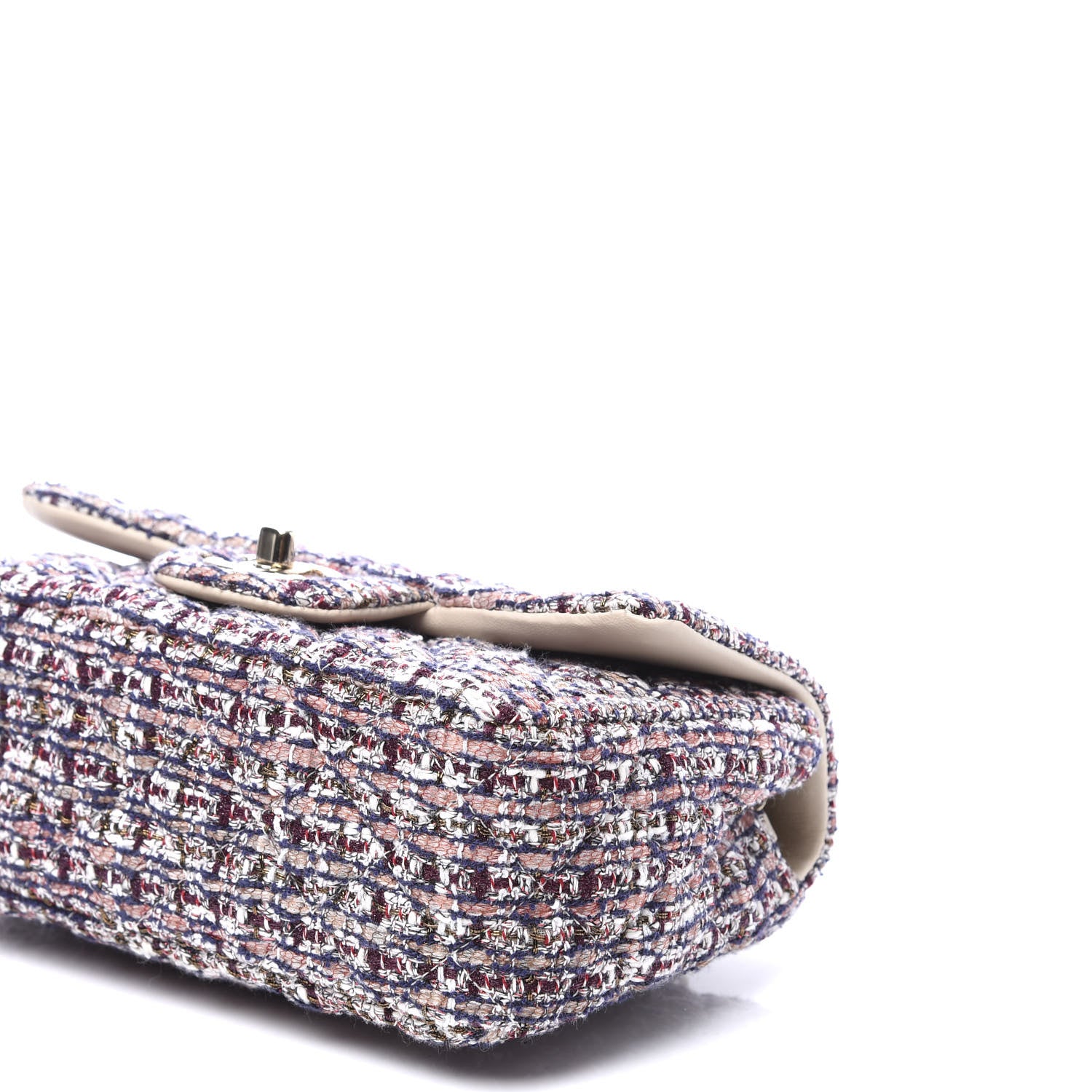 Chanel Tweed Quilted Mini Rectangular Flap Pink 6 of 9