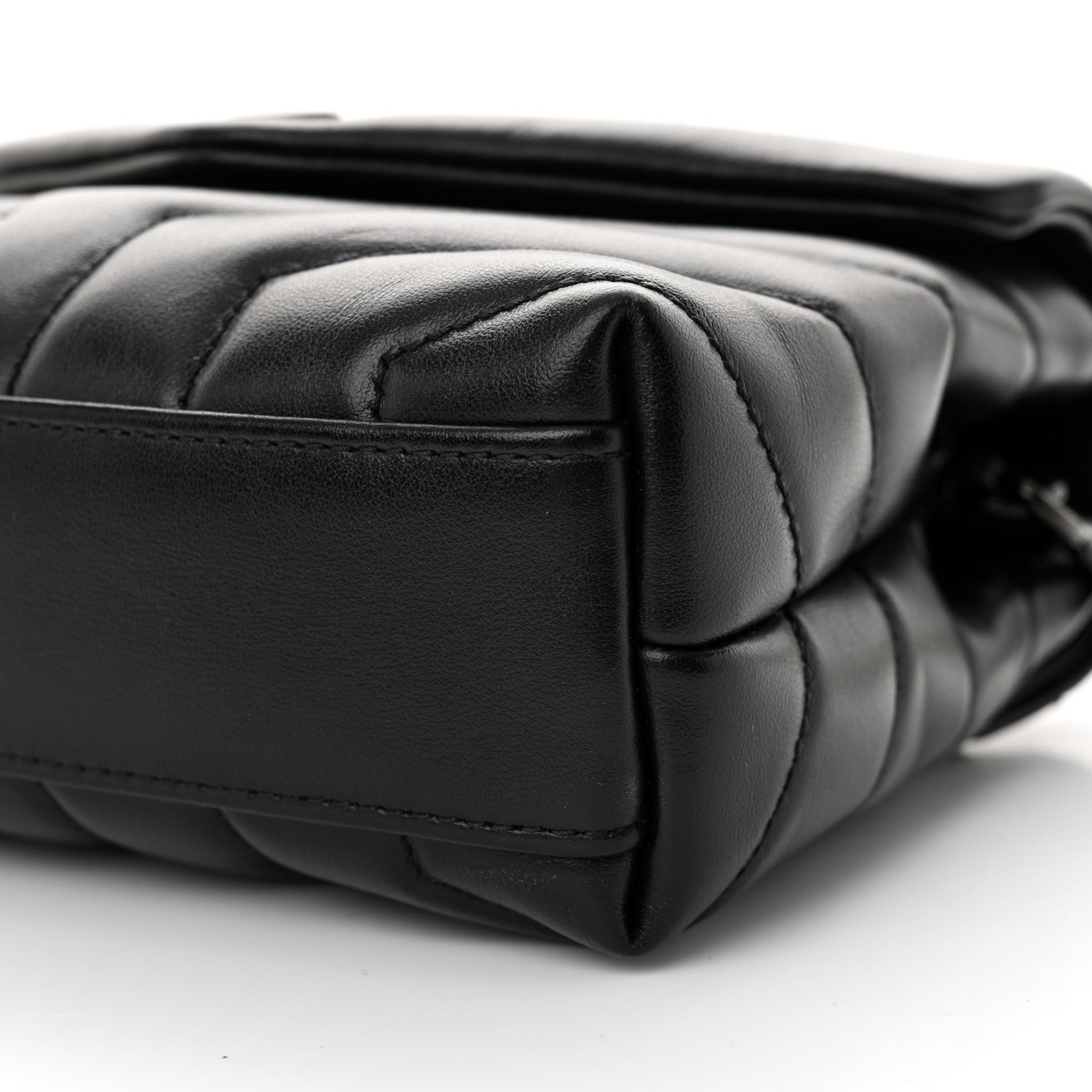 Saint Laurent Calfskin Y Quilted Monogram Monochrome Toy Loulou Crossbody Bag Black 10 of 10