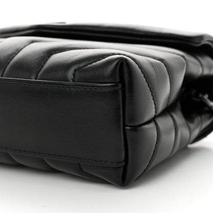 Saint Laurent Calfskin Y Quilted Monogram Monochrome Toy Loulou Crossbody Bag Black 10 of 10