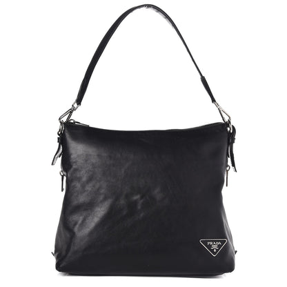 Prada Soft Calf Side Zip Hobo Black 1 of 12