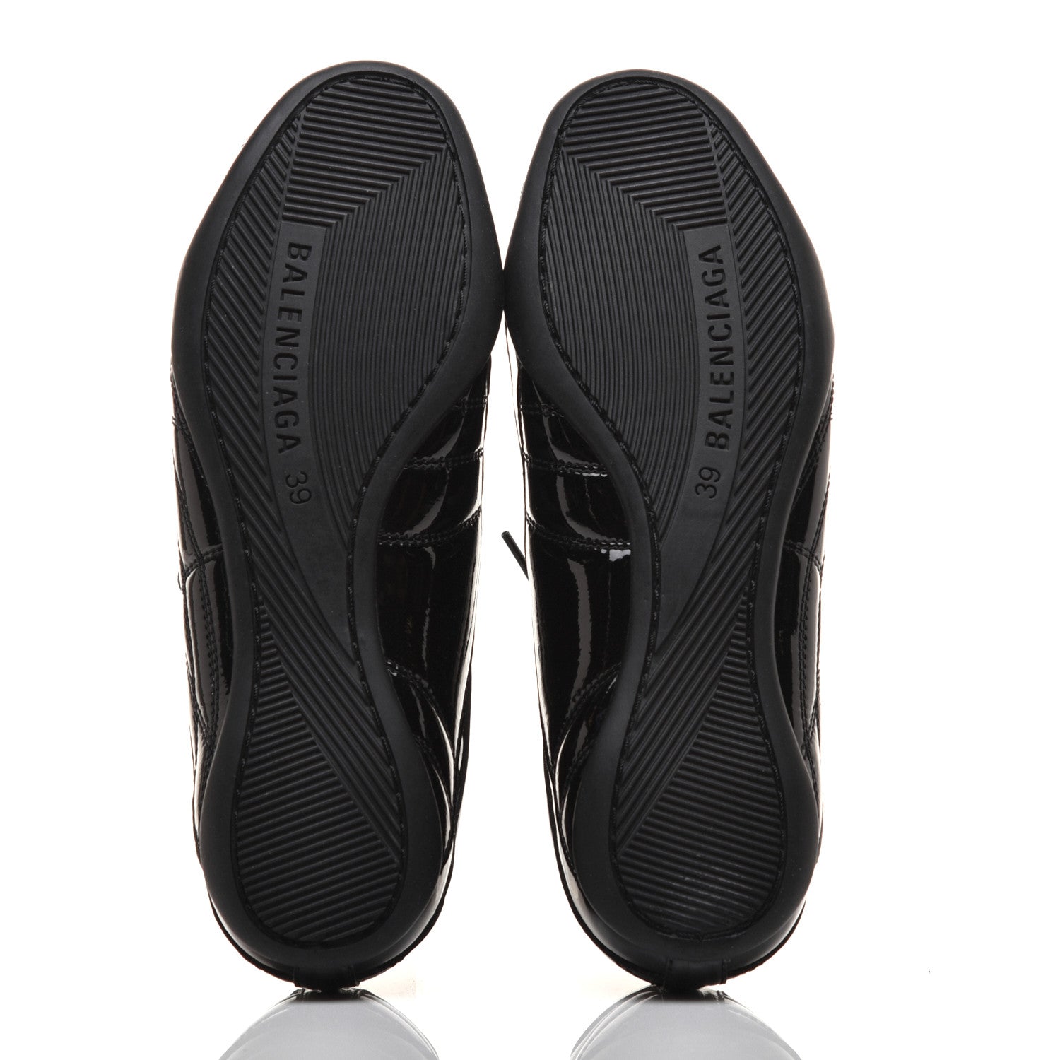 Balenciaga Patent Polyurethane Womens Zen Sneakers 39 Black 7 of 10
